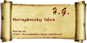 Hornyánszky Géza névjegykártya