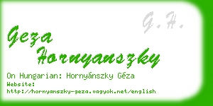 geza hornyanszky business card