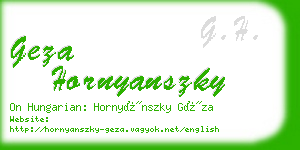 geza hornyanszky business card